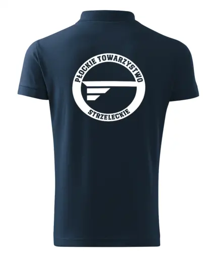 tył navy Polo PTS PŁOCK logo tyl