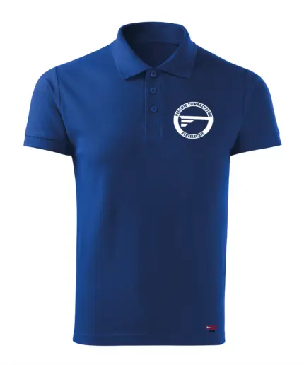 przód royal blue Polo PTS PŁOCK logo przod