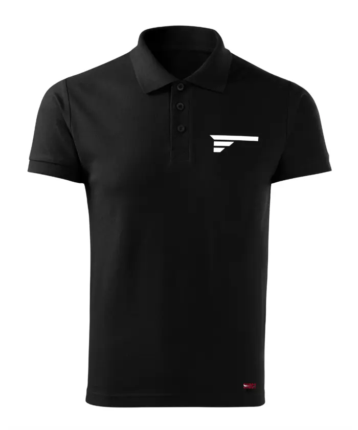 przód CZARNY Polo PTS PŁOCK logo przod
