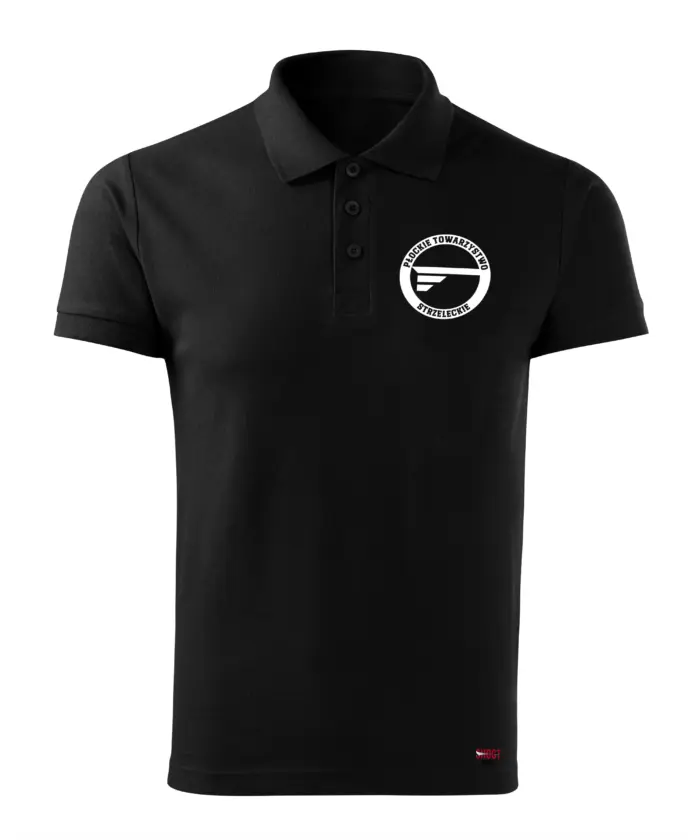 przód czarny Polo PTS PŁOCK logo przod